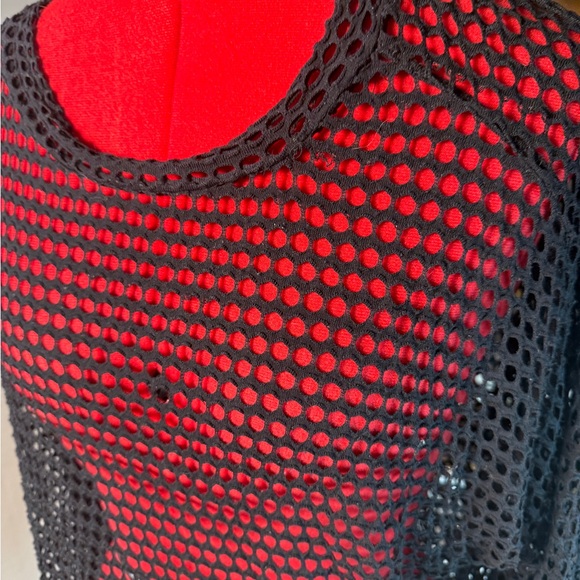 Bobeau Women’s M Black Mesh Sheer Pullover Top Long Sleeve Layering Sweater - Picture 2 of 5